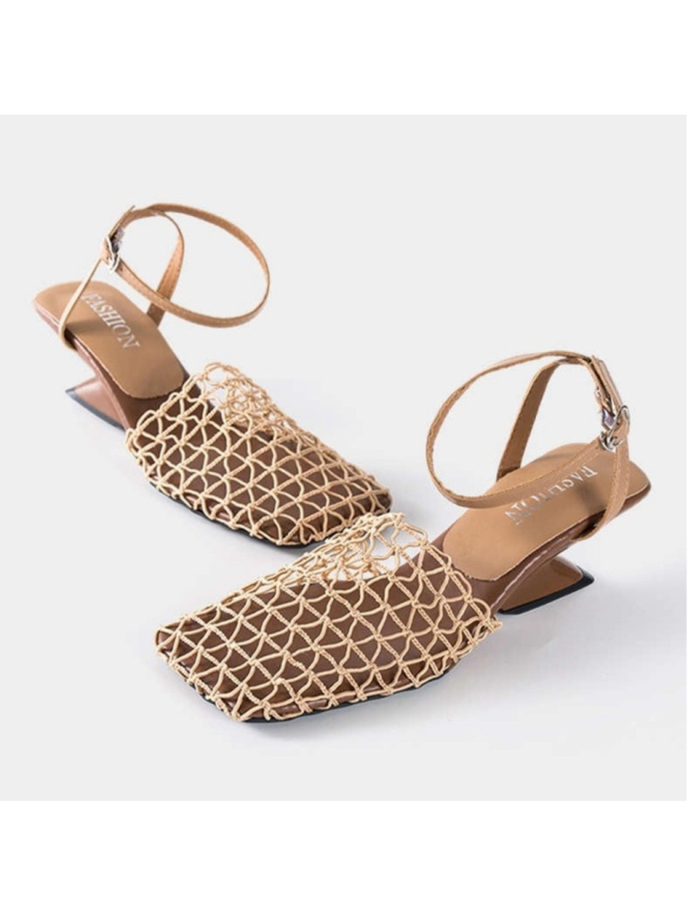Micas Hollow Out Faux Leather Sandals 37 US6 6-1 NIB